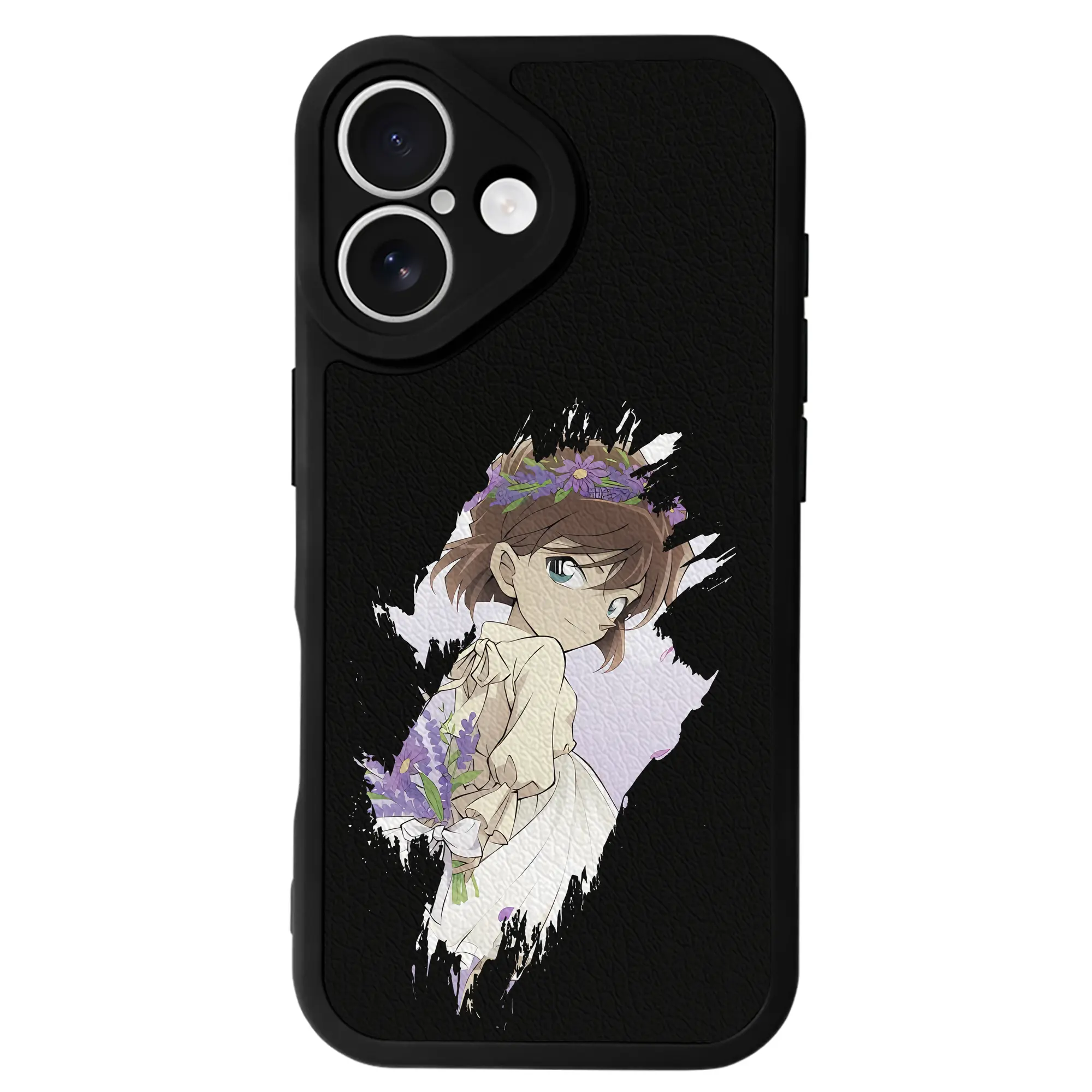 名探偵コナン グッズ 灰原 哀 - IPhone 16シリーズ対応 ・ シリコンスマホケース ・ レザー調 ・ 高精度フィット ・ 耐衝撃 ・ ワイヤレス充電対応 ・ 精密カット